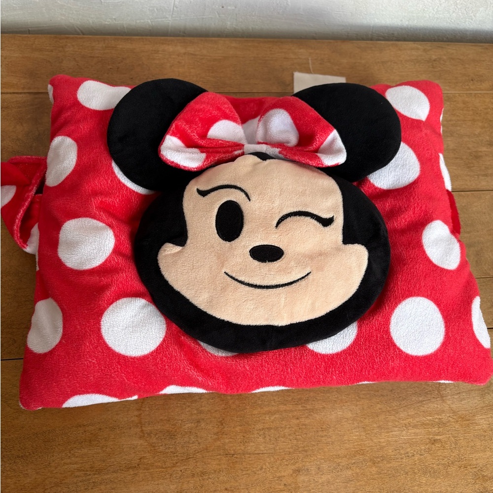 Winking Character Red and Black Polka Dot Kids Pillow pet Minnie mouse Disney
